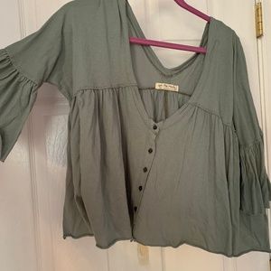 Green free people shirt